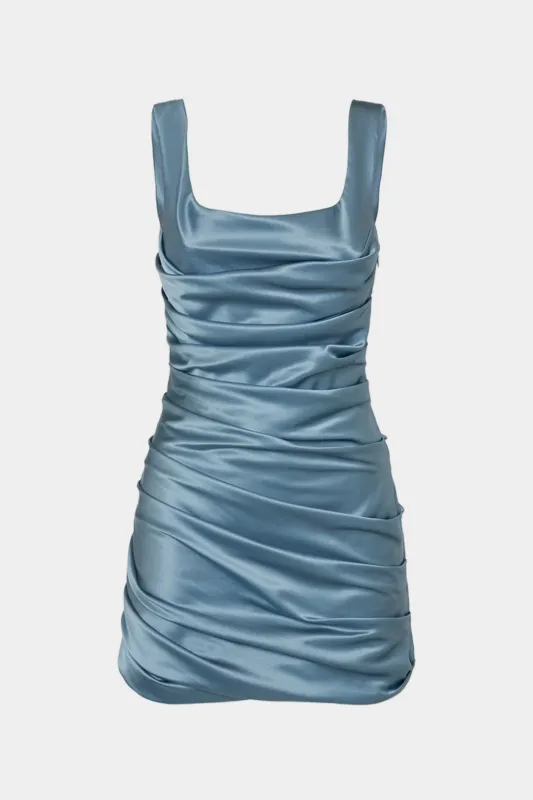 Satin Ruched ærmeløs mini kjole sold by Micas