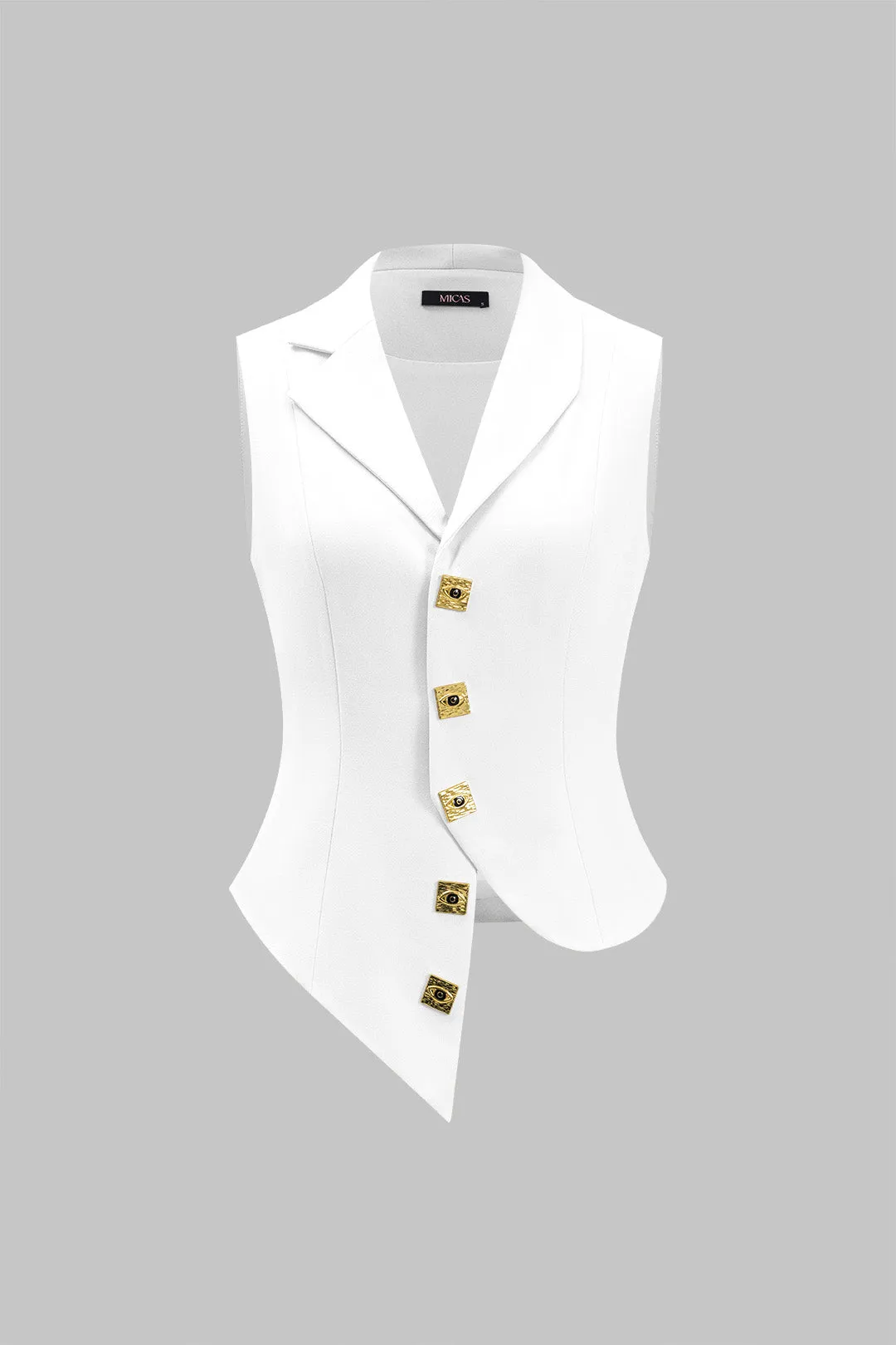 Metallisk asymmetrisk vest og nederdel sæt sold by Micas product image thumbnail 2