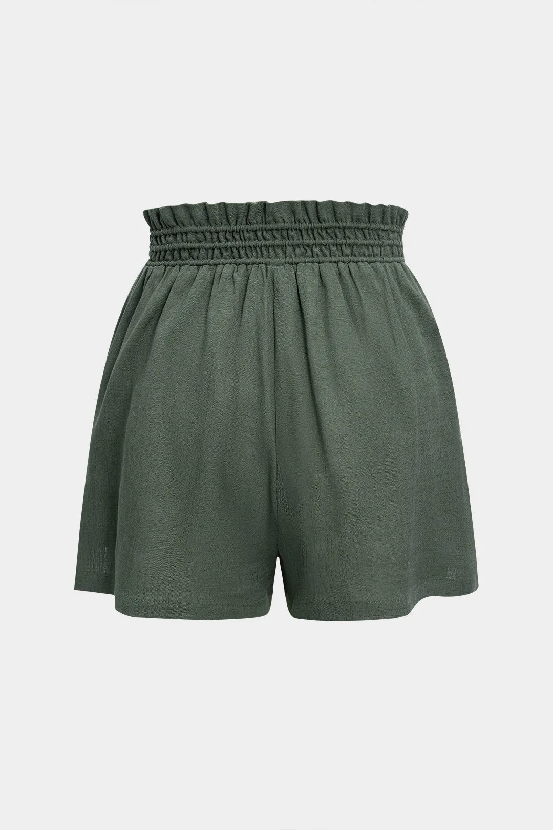 Linned ruched med høj talje brede benshorts sold by Micas product image thumbnail 2