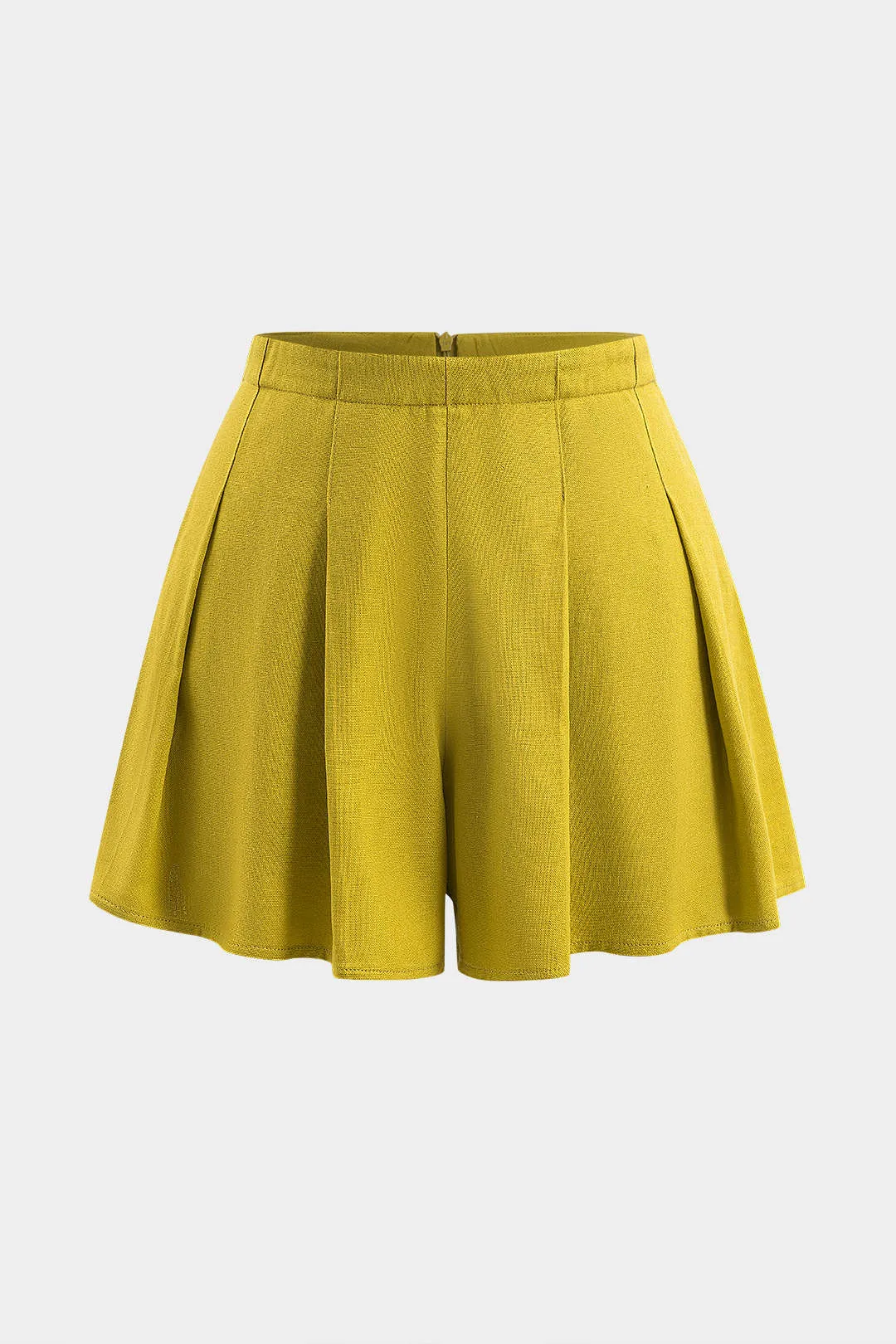 Linned plisset lynlås shorts sold by Micas