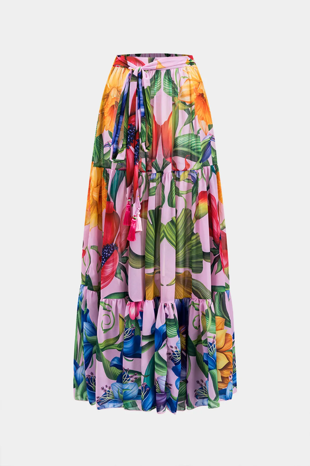 Blomsterprint Ruched V-hals to-stykker bikini-sæt sold by Micas product image thumbnail 4