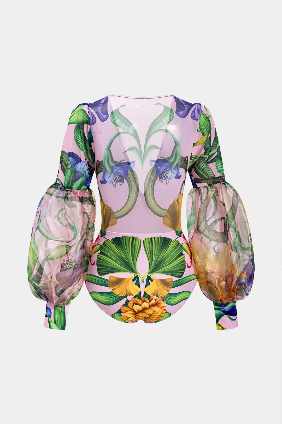 Blomsterprint Ruched V-hals to-stykker bikini-sæt sold by Micas product image thumbnail 3