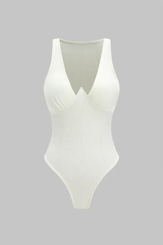 Bustier V-hals ærmeløs bodysuit sold by Micas