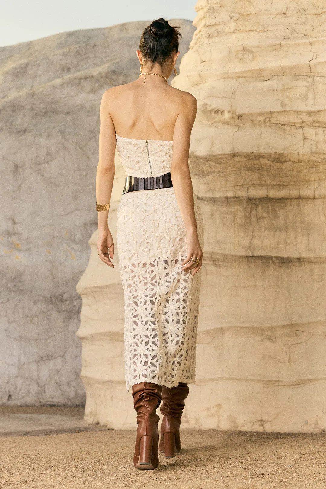 Chiffon 3D Floral Embroidery Wrap Skirt Set sold by Micas product image thumbnail 2