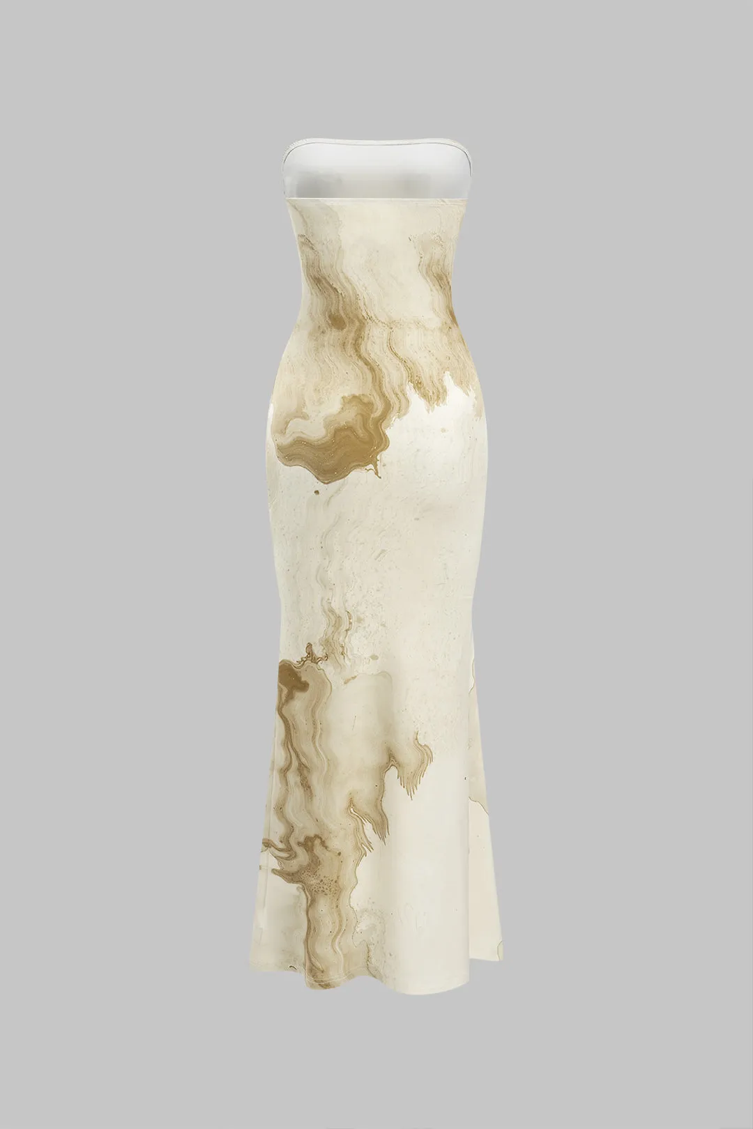 Marmorprint stroppeløs ærmeløs maxi kjole sold by Micas product image thumbnail 2