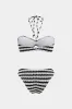Kontrast Stripe Mønsterbinding To-stykker Bikini Set sold by Micas