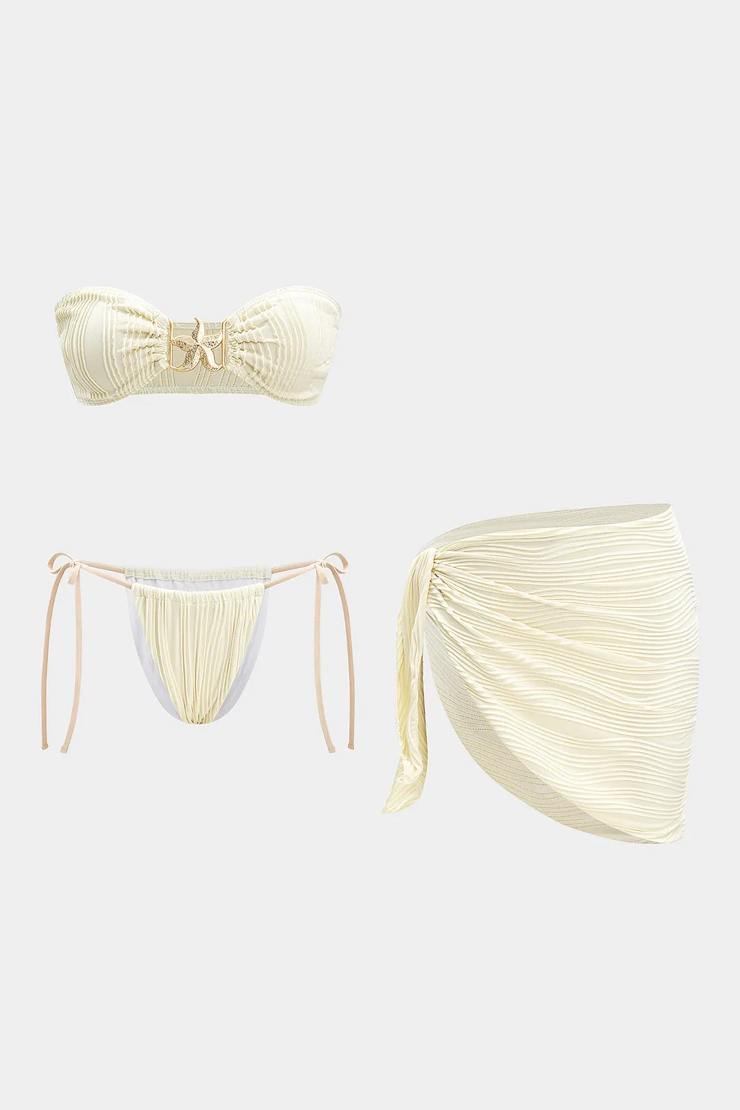 Metallisk udsmykning To-up tre-stykker bikini-sæt sold by Micas