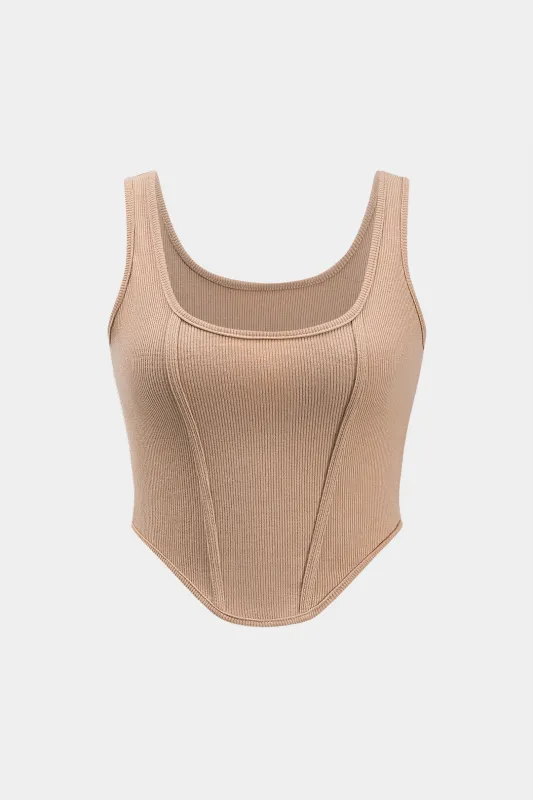 Grundlæggende ribbed fast tank top sold by Micas