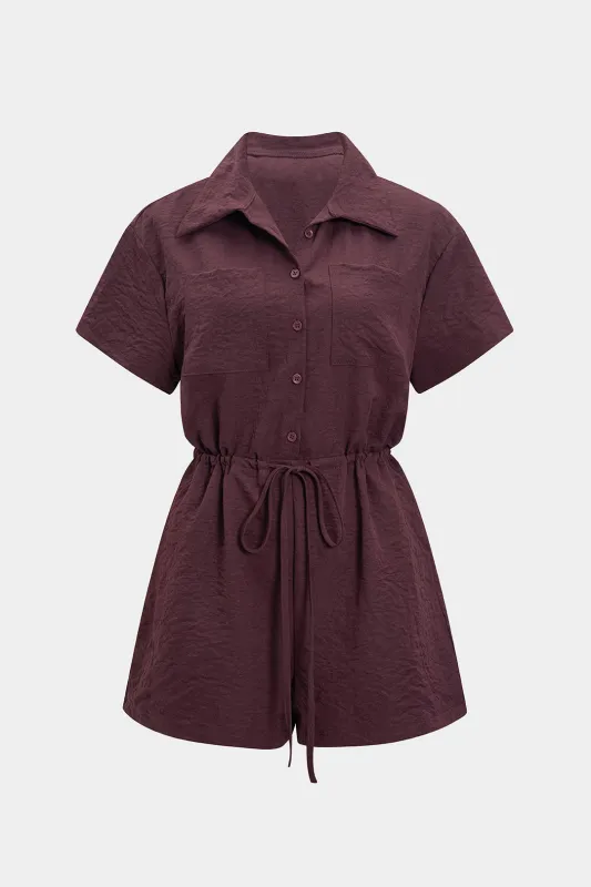 Pocket DrawString -knap kortærmet romper sold by Micas