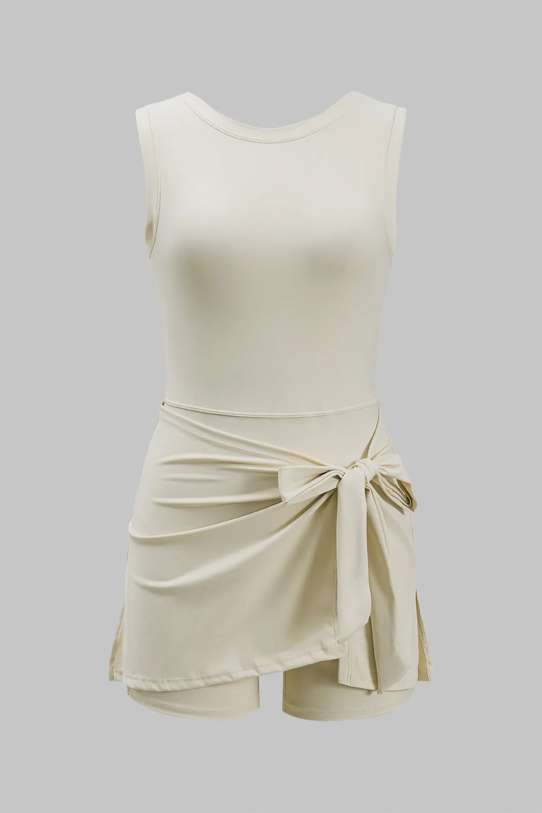 TIE FRONT RUCHED ASYMMETRISK SÆREVELSE ROMPER sold by Micas