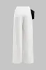 Kontrast plisset bow asymmetriske brede benbukser sold by Micas