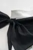 Kontrast plisset bow asymmetriske brede benbukser sold by Micas