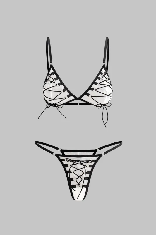 Kontrastbinding Strappy to-stykker bikini-sæt sold by Micas