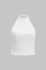 Rygfri perle kæde halter hals ærmeløs tank top og nederdel sæt sold by Micas