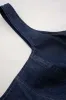 Denim Square Neck Ruched Sleeveless Dress sold by Micas