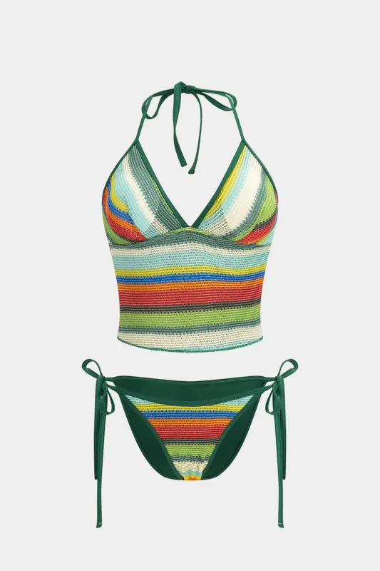Kontrast printbinding to-stykker bikini sæt sold by Micas