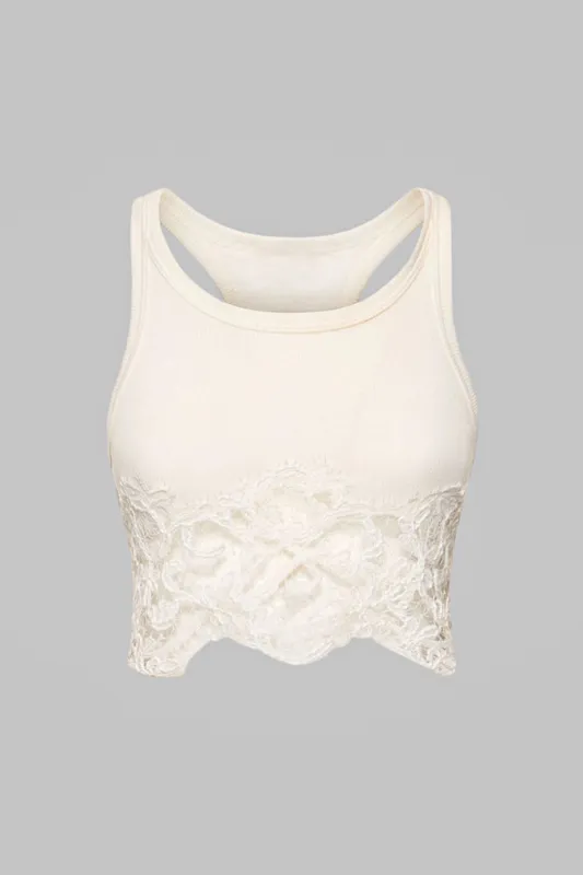 Blonder patchwork ærmeløs tank top sold by Micas