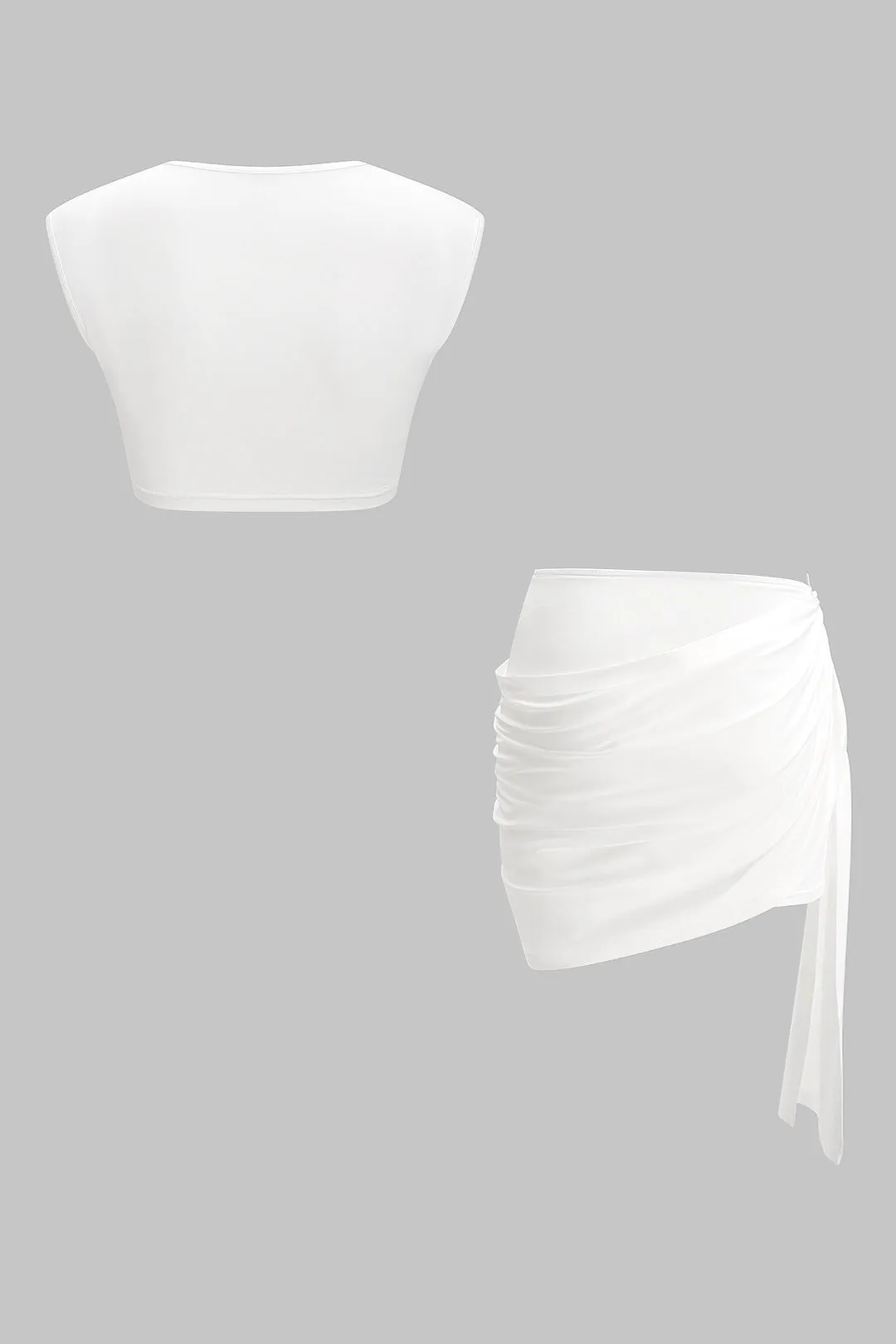 Cowl Neck Tank Top og Ruched Nederdel sæt sold by Micas product image thumbnail 2