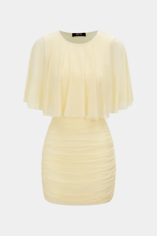 Chiffon Ruched Short Sleeve Mini Dress sold by Micas