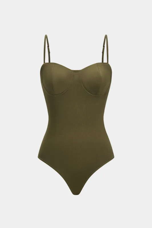 Satin bustier glide ærmeløs bodysuit sold by Micas