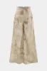 Bind farvestof linned rygfri ærmeløs halter hals top og høj talje brede benbukser sæt sold by Micas
