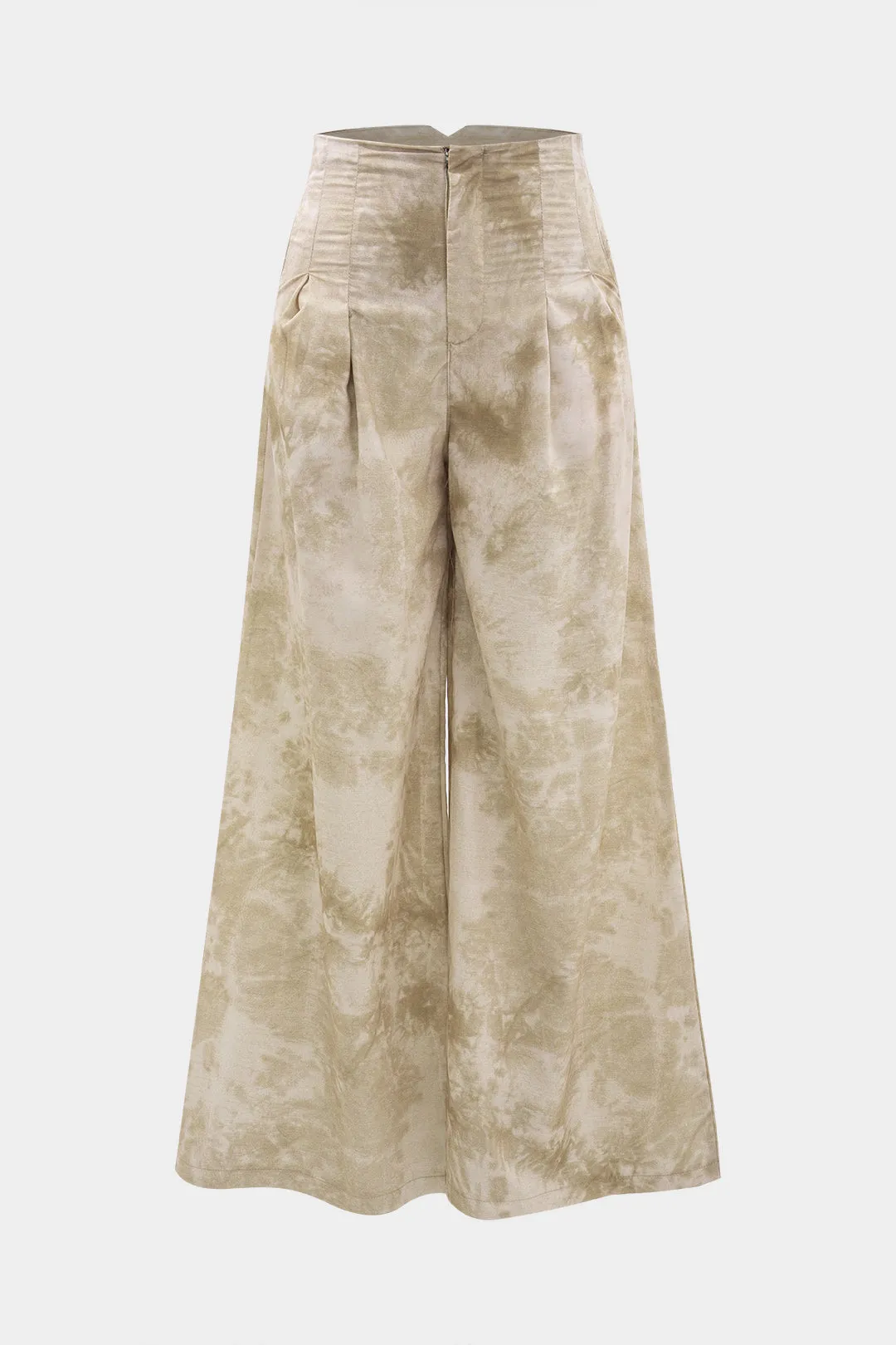 Bind farvestof linned rygfri ærmeløs halter hals top og høj talje brede benbukser sæt sold by Micas product image thumbnail 4