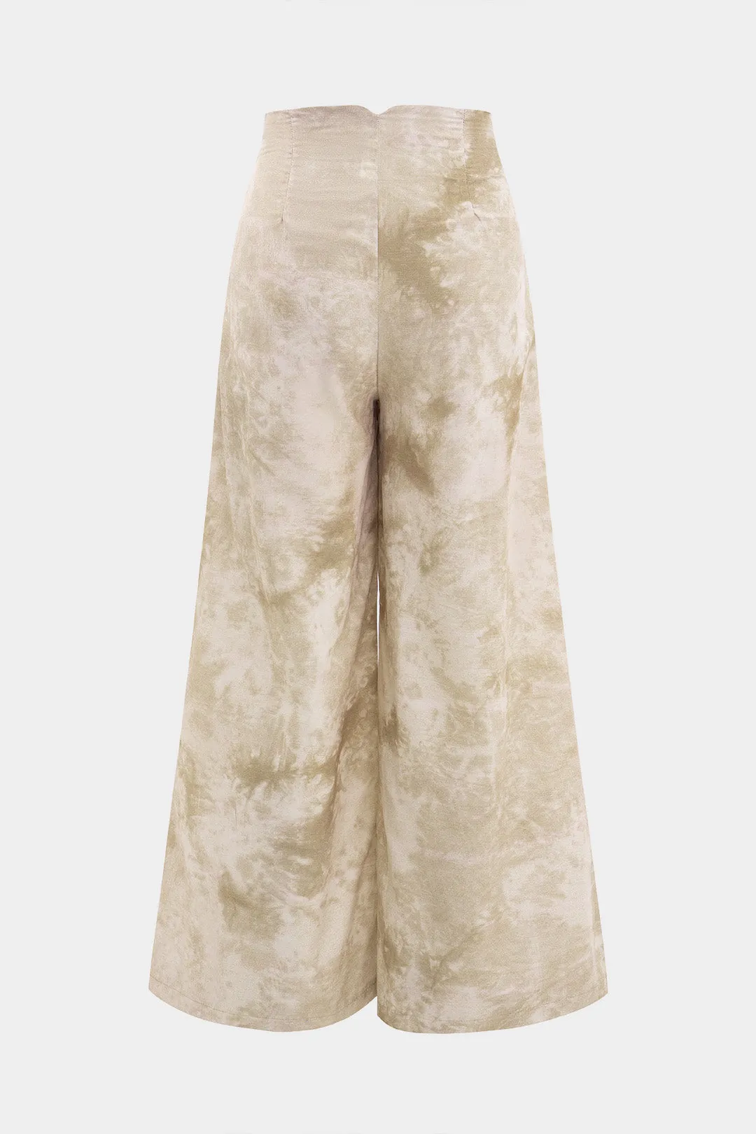 Bind farvestof linned rygfri ærmeløs halter hals top og høj talje brede benbukser sæt sold by Micas product image thumbnail 5