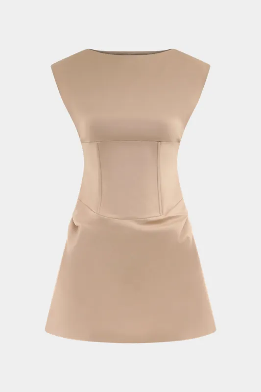 Lynlås ruched ærmeløs mini kjole sold by Micas