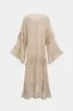 Mesh Sheer Tie-Up Ruffle Langærmet maxi kjole sold by Micas