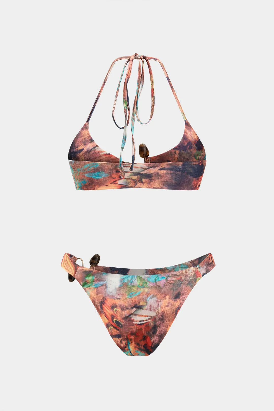 Tie-dye-print Metallic Decor Beaded To-Pieces Bikini Set sold by Micas product image thumbnail 2