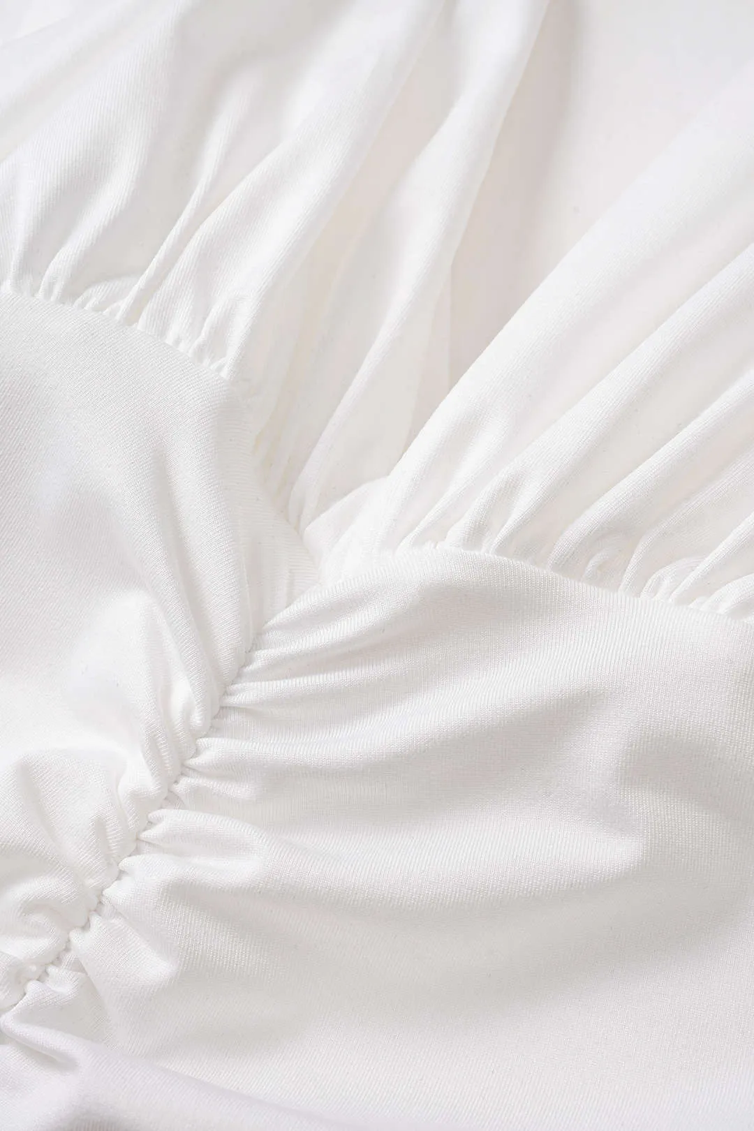 Kontrast V-hals ruched spalt ærmeløs midi-kjole sold by Micas product image thumbnail 3