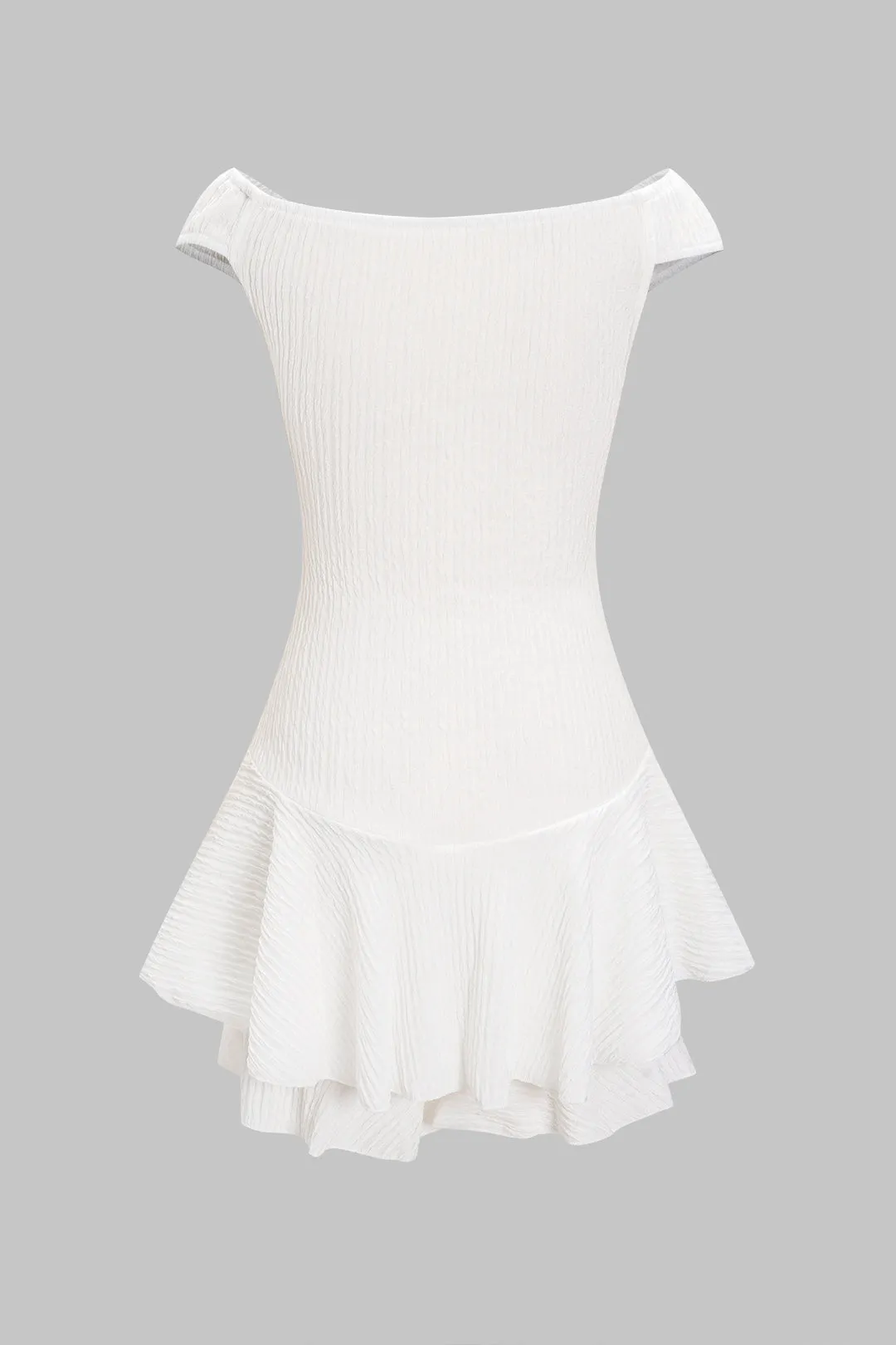 Off Shoulder Twist Knot Ruched Mini Dress sold by Micas product image thumbnail 2