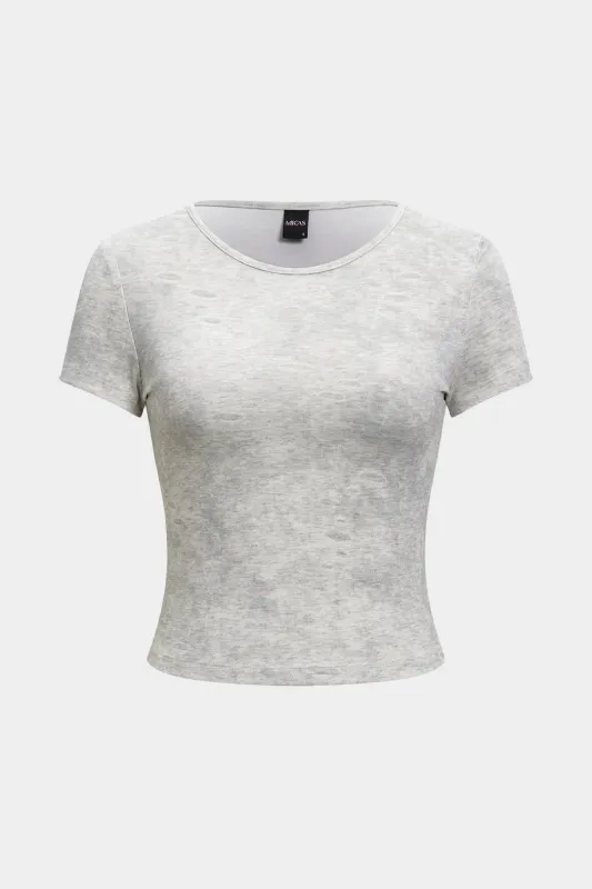 Vasket rund hals kortærmet t-shirt sold by Micas