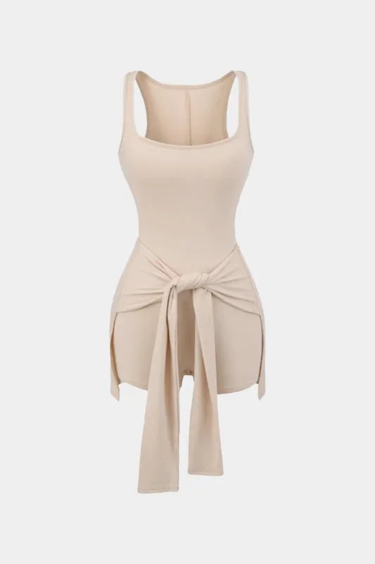 RUCHED TOE-UP Square Neck Sleeveless Romper sold by Micas
