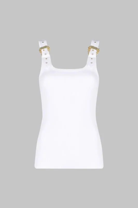 Metallisk detaljeret tank top sold by Micas