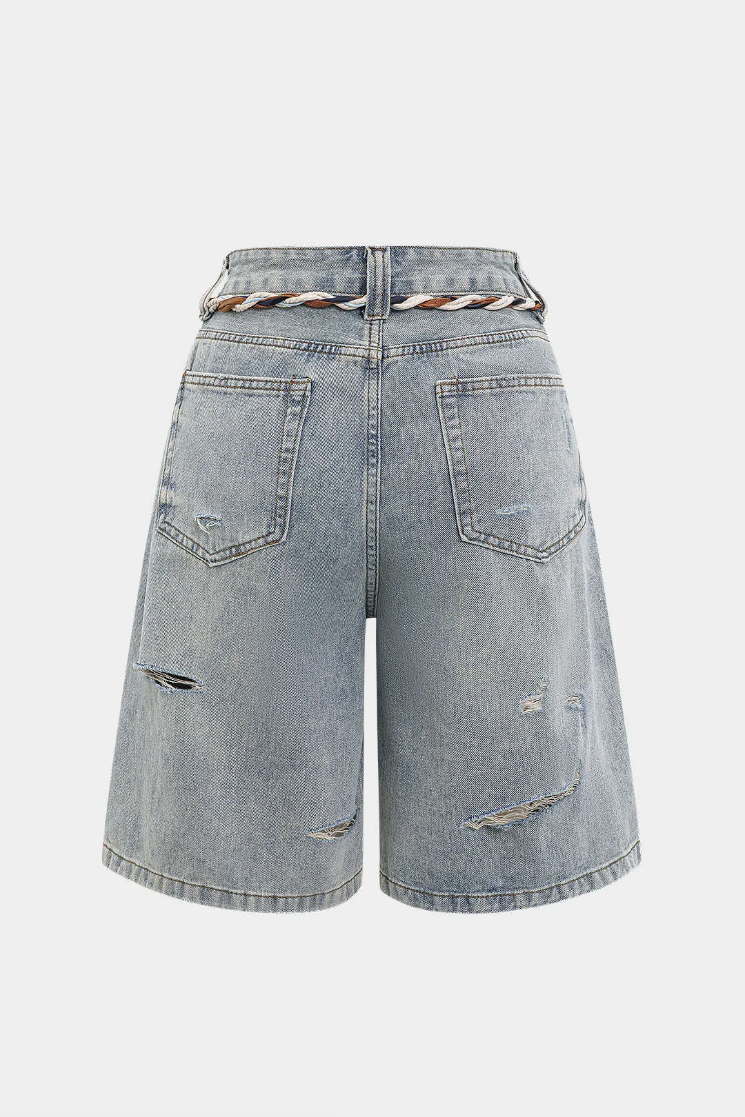 Denim rippede lommehorts med bælte sold by Micas product image thumbnail 2