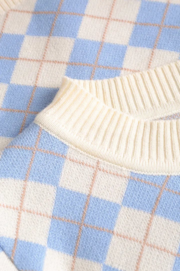 Argyle langærmet strikket top sold by Micas product image thumbnail 2