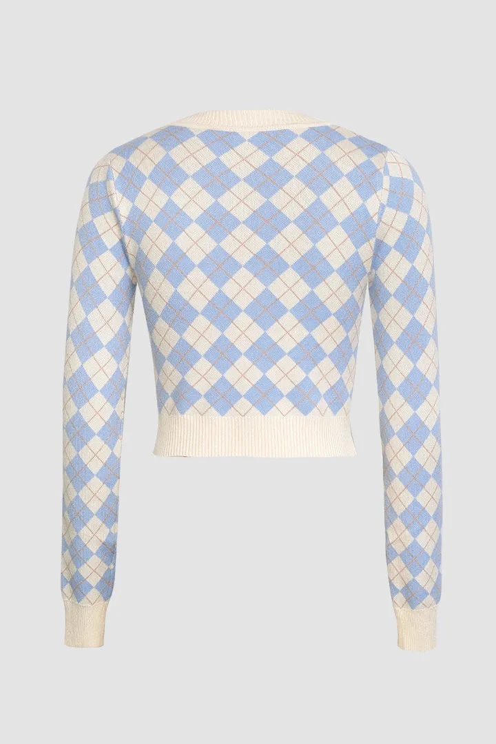 Argyle langærmet strikket top sold by Micas product image thumbnail 4