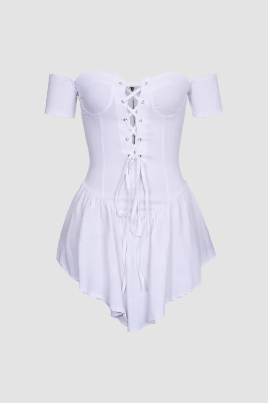 Tie front v form bund mini kjole sold by Micas