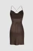 Satin Cowl Neck Bind Mini Dress Back sold by Micas