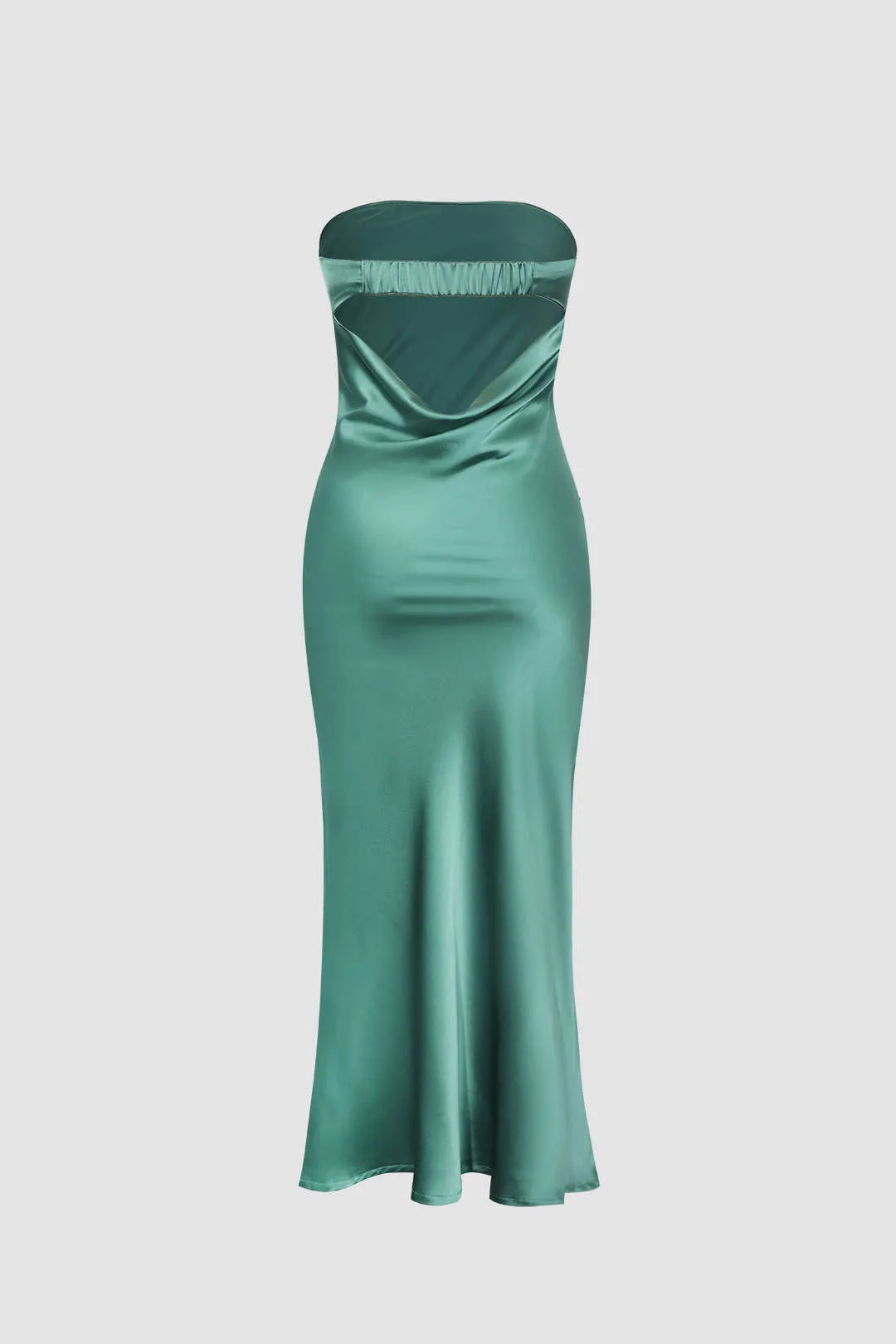 Satin stroppeløs midi -kjole sold by Micas product image thumbnail 2