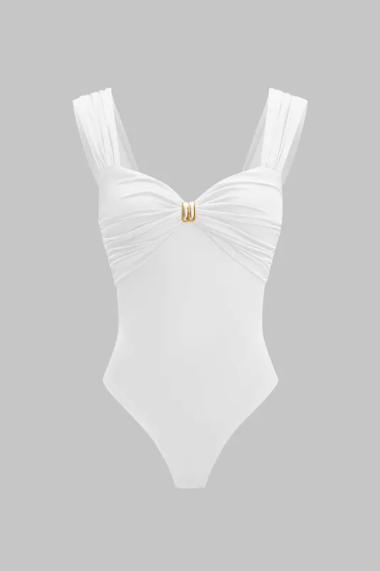Metallisk udsmykning RUCHED ÆRLELSE BODYSUIT sold by Micas