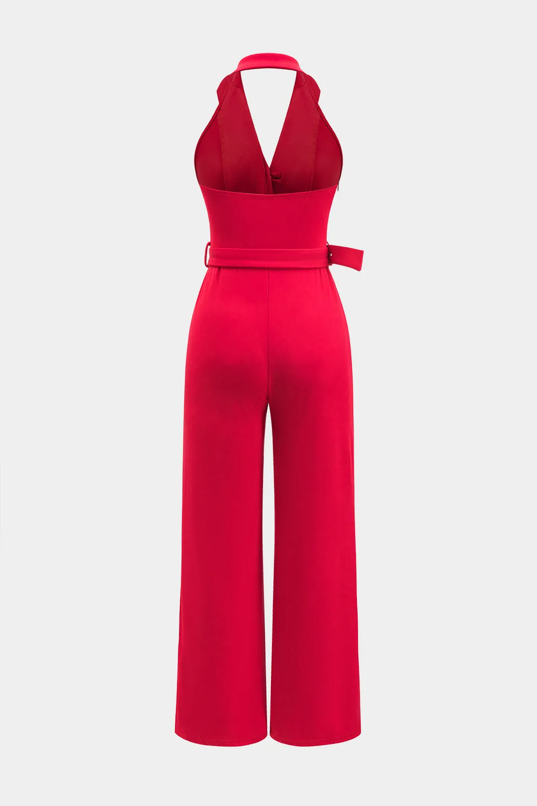 Halter hals rygfri ærmeløs bæltet jumpsuit sold by Micas product image thumbnail 2