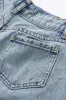 Denim brede ben frynseshorts sold by Micas