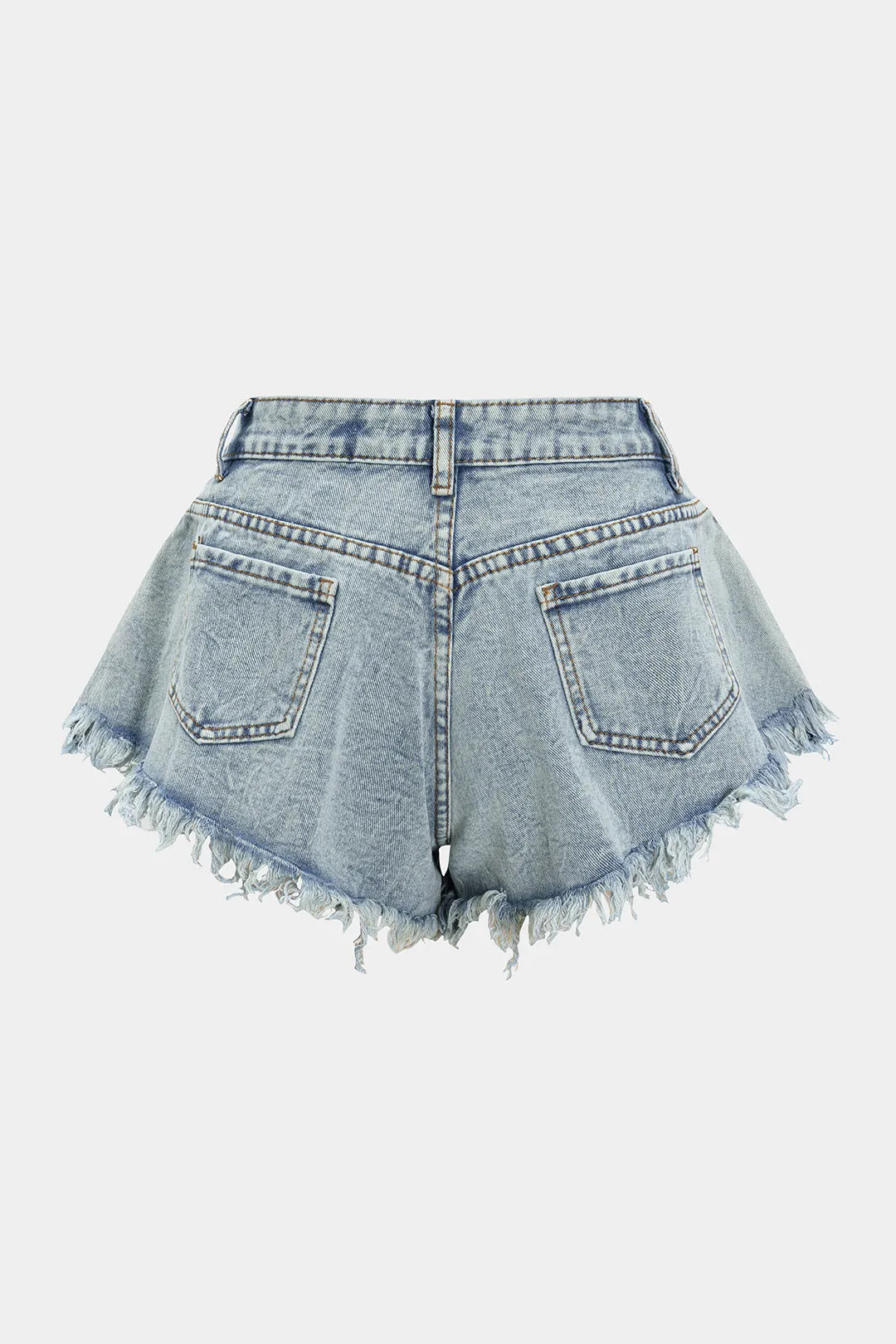 Denim brede ben frynseshorts sold by Micas product image thumbnail 2