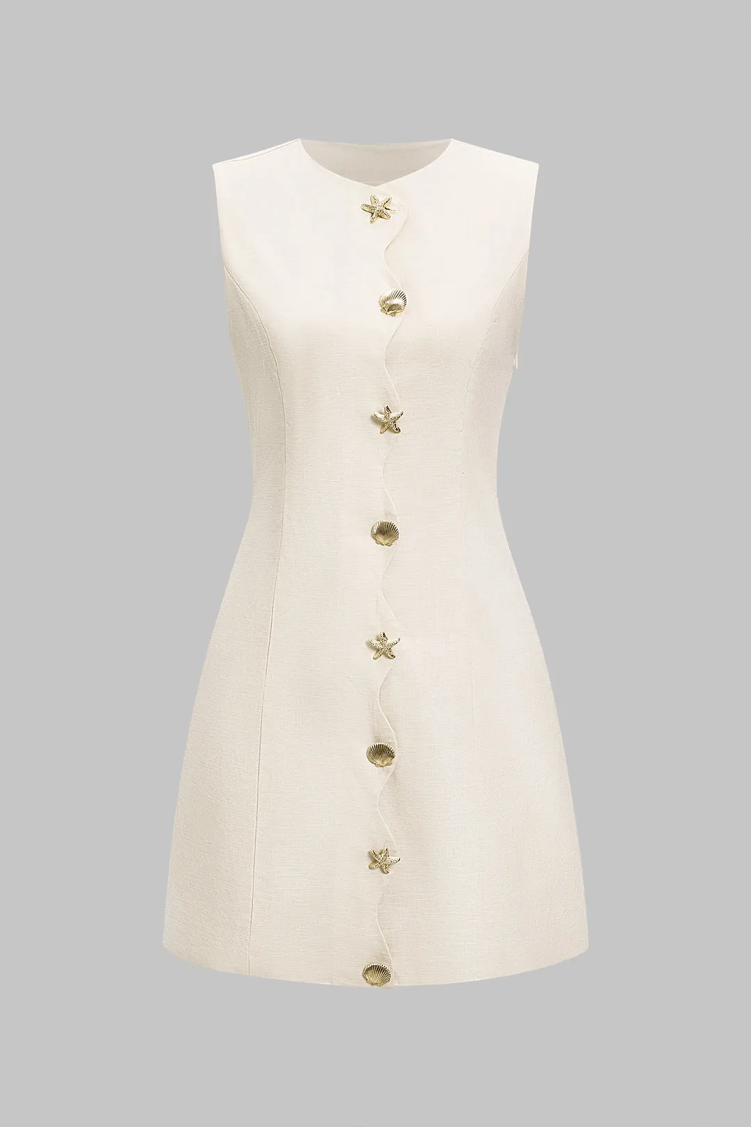 Metallisk knap ærmeløs mini kjole sold by Micas