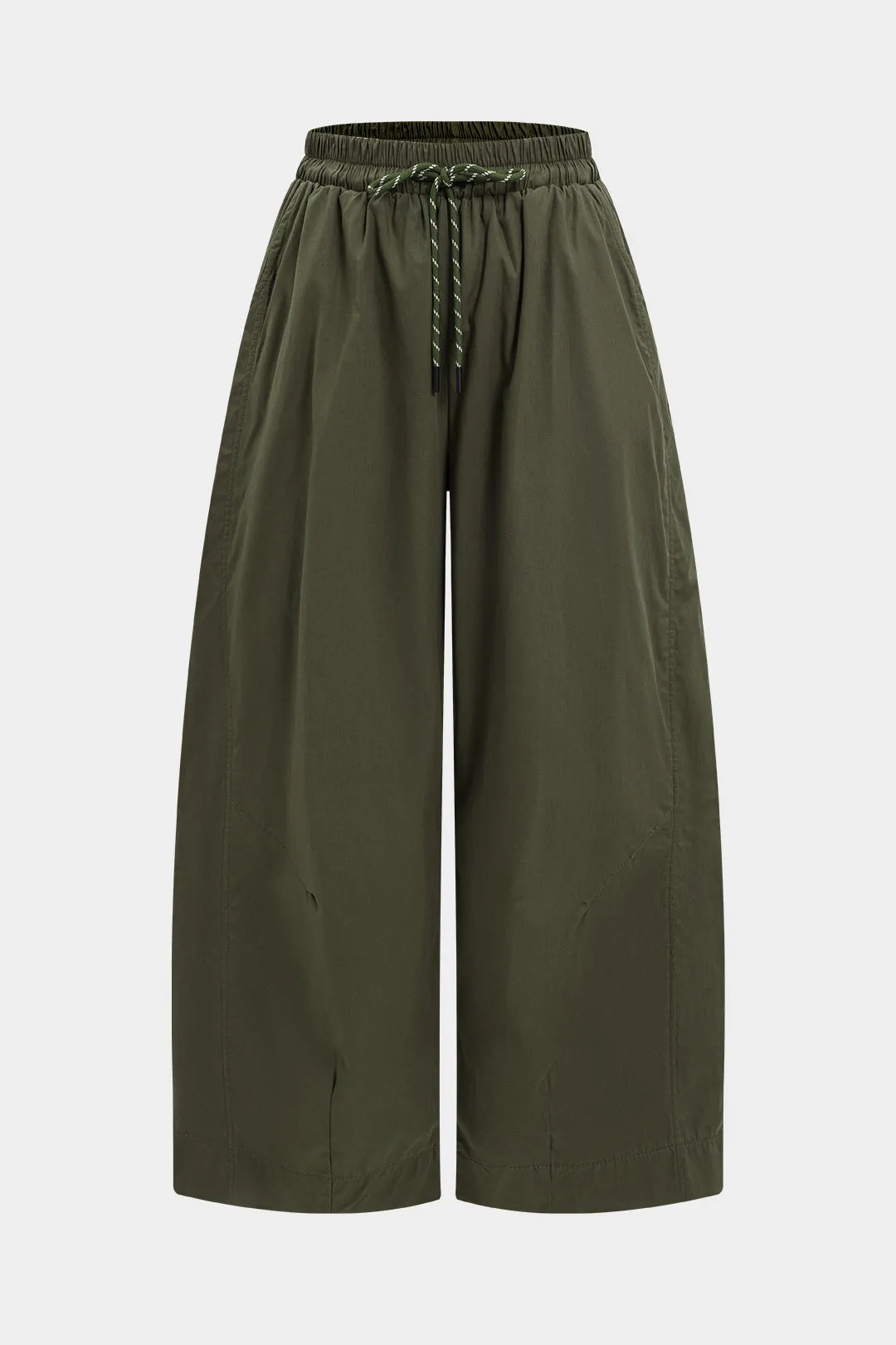 Drawstring brede benbukser sold by Micas