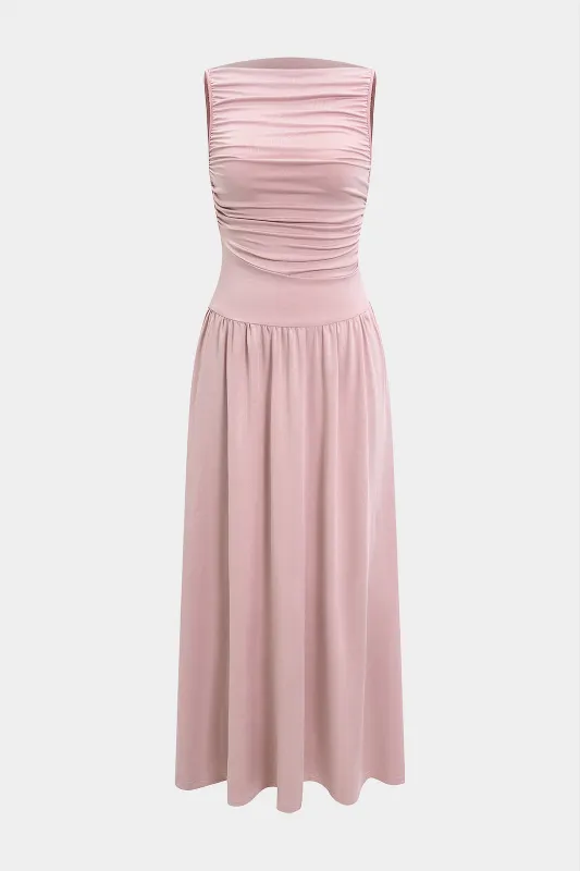 Ruched ærmeløs maxi kjole sold by Micas