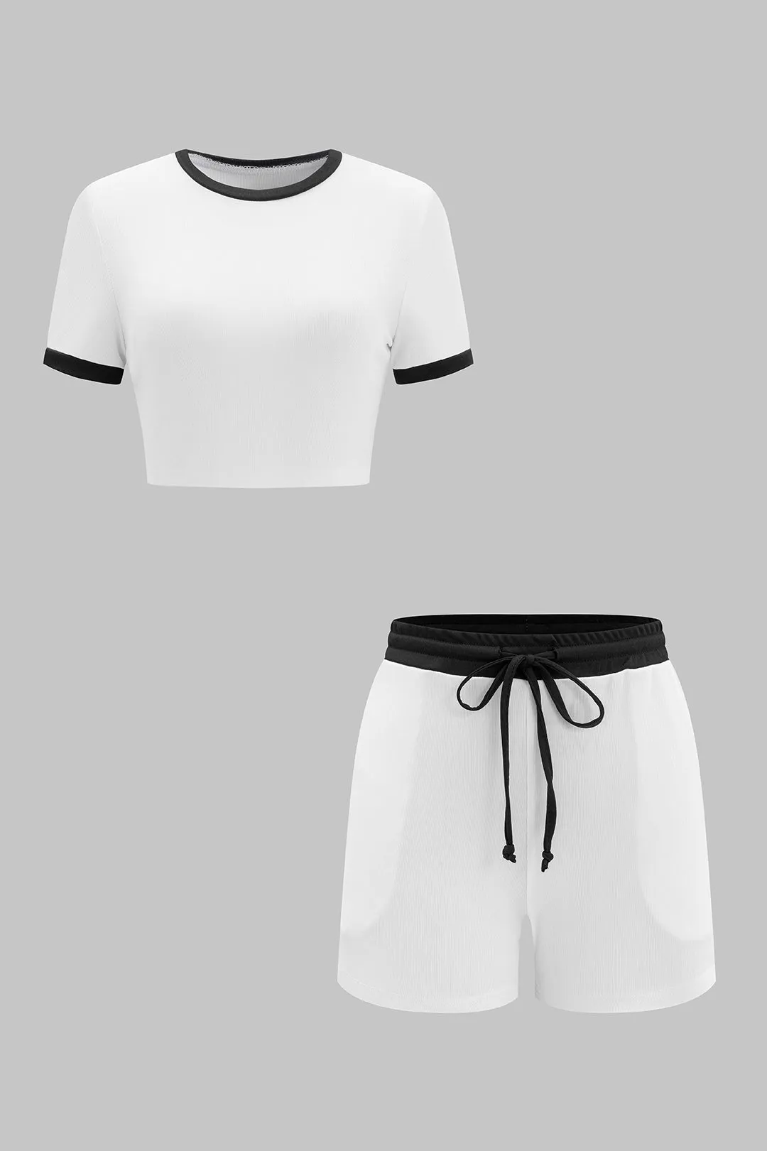 Kontrast tank top og møder shorts sæt sold by Micas