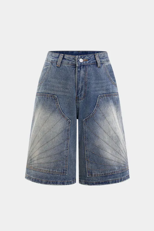 Denim lige benshorts sold by Micas